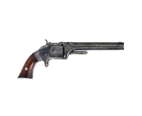 A Smith & Wesson .32 rim fire, No 2 Army revolver, circa 1862, six shot, octagonal barrel, patent details on cylinder, with t