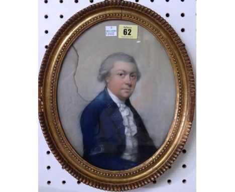 Anglo French School (c.1800), Portrait of a gentleman, pastel, oval, 25cm x 20cm.  K1