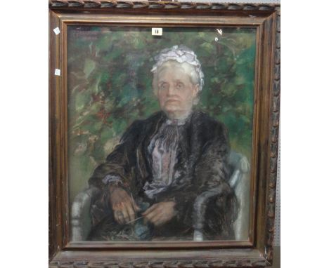 William Edward Frank Britten (1848-1916), Portrait of an elderly woman, pastel, signed and dated 10.8.06, 69cm x 57.5cm.; tog