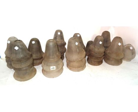 A large quantity of mainly 20th century assorted frosted glass light shades, (qty).  S3M
