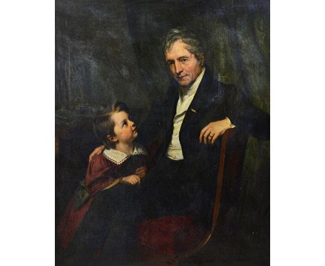 Continental School (early 19th century), Portrait of Hanns Ludwig Valeridin and his son, oil on canvas, extensively inscribed