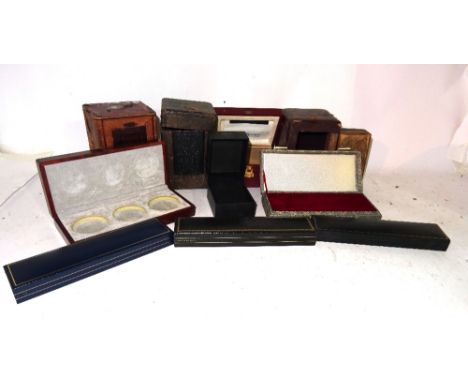 A quantity of carriage clock leather covered carrying cases.  S4B