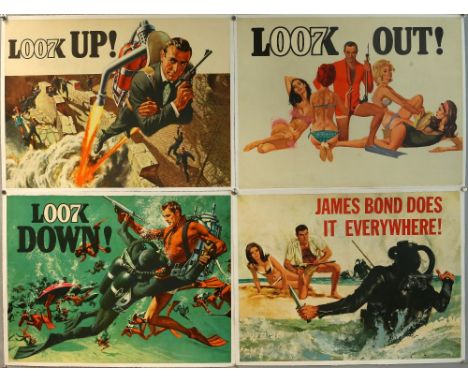 James Bond Thunderball (1964) Advance British Quad film poster in four individual parts, art by Robert McGinnis and Frank McC