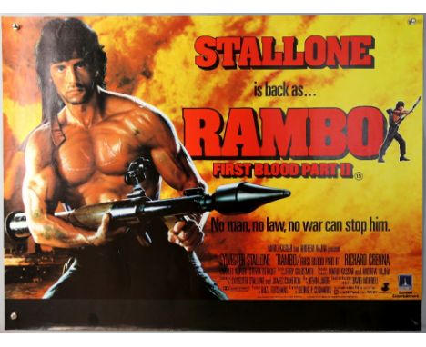 20 British Quad film posters including, Rambo First Blood Part II, Lipstick, The Little Drummer Girl, Lethal Weapon 2, The Le