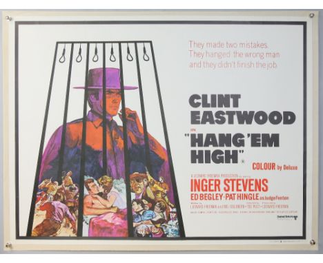 Hang 'Em High (1968) British Quad film poster, Western starring Clint Eastwood, artwork by Arnaldo Putzu, linen backed, 30 x 