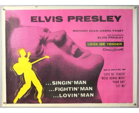 Elvis Presley Love Me Tender (1956) British Quad film poster, rolled, 30 x 40 inches.   