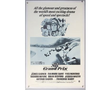 Grand Prix (1971 RR) One Sheet film poster, Motor Racing starring James Garner, MGM, linen backed, 27 x 41 inches.   