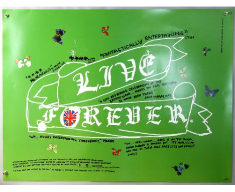 Live Forever (2003) British Quad film poster, artwork by Damien Hirst, rolled, 30 x 40 inches.   