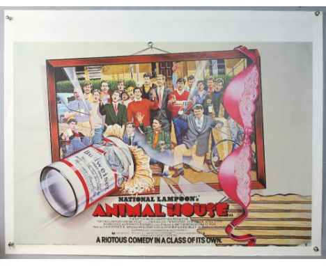 National Lampoons Animal House (1978) British Quad film poster, iconic Comedy directed by John Landis and starring John Belus