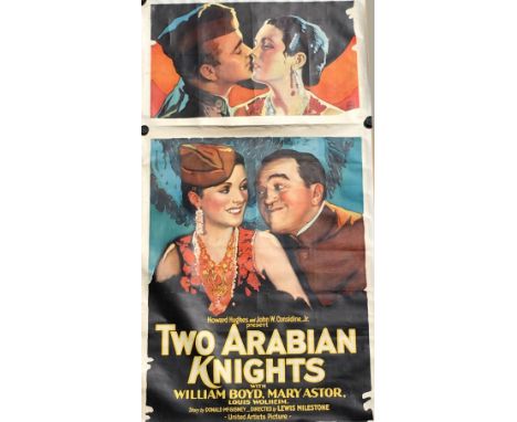 Two Arabian Knights (1927) Three Sheet film poster, starring William Boyd, linen backed, 40 x 78 inches.   