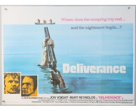 Deliverance (1972) British Quad film poster, Horror Thriller, folded, 30 x 40 inches.   
