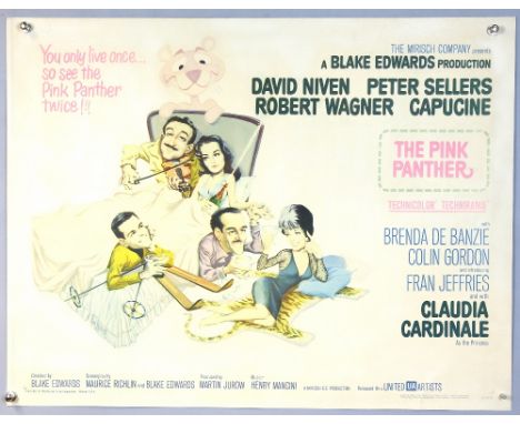 The Pink Panther (1964) US Half Sheet film poster, Comedy starring David Niven &amp; Peter Sellers, paper backed, 22 x 28 inc