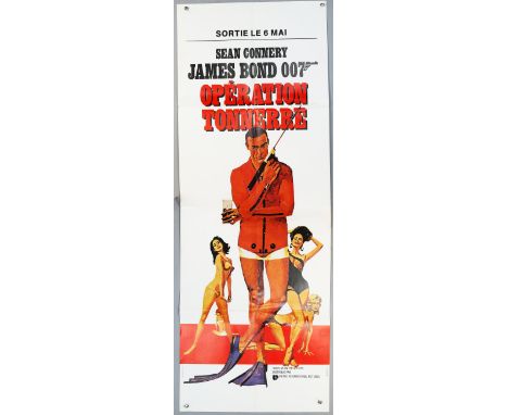 James Bond Thunderball (R-1980's) French Door panel film poster, folded, 22 x 55 inches.   