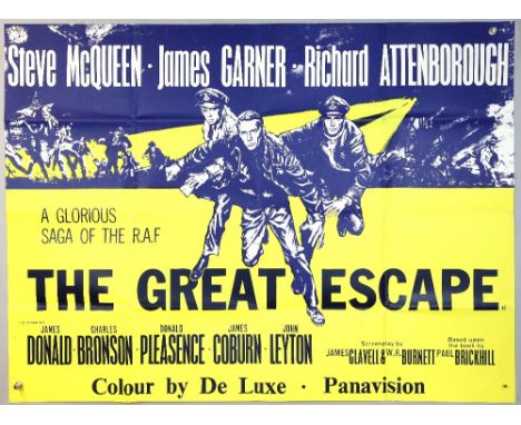 The Great Escape (R-1970's) British Quad film poster, starring Steve McQueen, James Garner &amp; Richard Attenborough, United