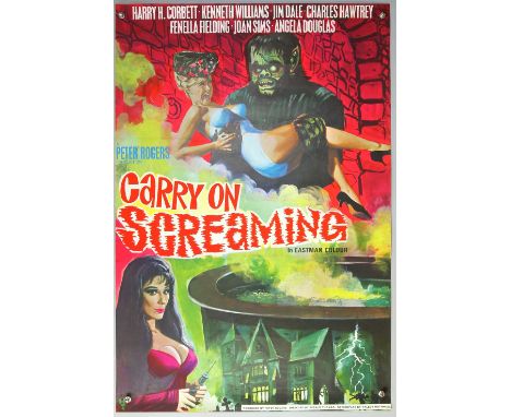 Carry On Screaming (1966) UK One Sheet film poster, artwork by Tom Chantrell, starring Kenneth Williams &amp; Harry Corbett, 