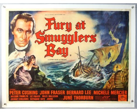 Fury At Smugglers Bay (1961) British Quad film poster, starring Peter Cushing, John Fraser &amp; Bernard Lee, Regal Films, li