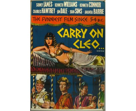 Carry on Cleo (1964) UK One sheet film poster, tenth in the carry on series, artwork by Tom Chantrell, folded, 27 x 40 inches