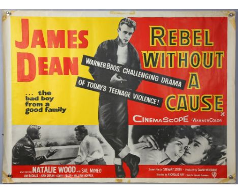 Rebel Without A Cause (1955) Original first release British Quad film poster, starring James Dean, Warner Bros., rolled, 30 x