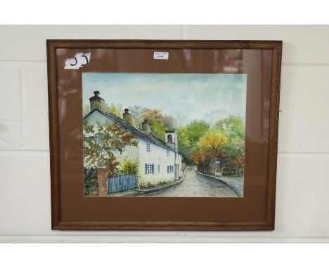Watercolour by the artist Jan Wasilewski entitled The 1740 House, 40 cm x 31 cm (after the German invasion of Poland in World