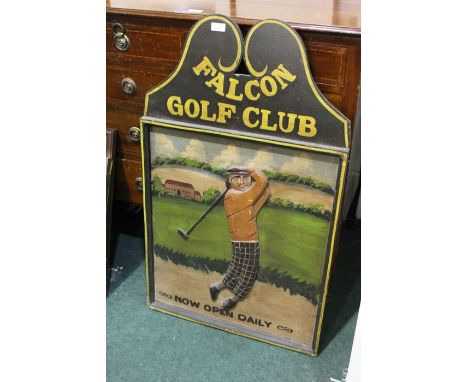 Falcon Gold club sign, Now open daily with a golfer playing 56cm wide