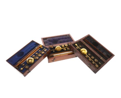 EARLY 20TH CENTURY SIKES'S HYDROMETERnumbered 10639, by Jasper Redfern, Sheffield, with weights and a mercury thermometer, co