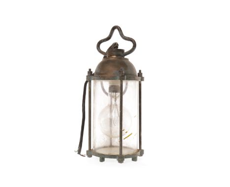 EARLY 20TH CENTURY DIVING LAMP BY SIEBE GORMANthe domed cover heavily cast, with swivel suspension and maker's mark, over a s