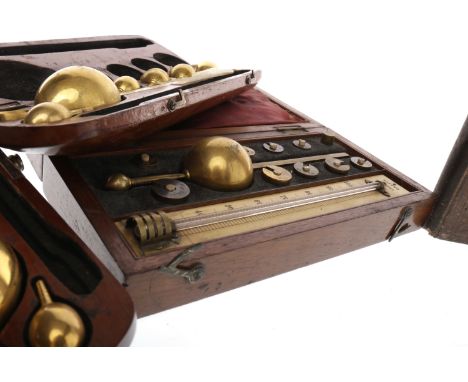 EARLY 20TH CENTURY SIKES'S HYDROMETERserial number 17899, by Loftus, London, with weights and a mercury thermometer, containe