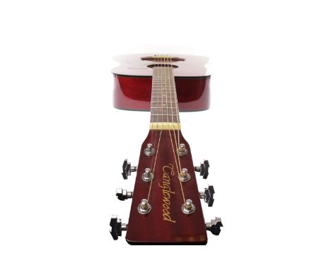MODERN TANGLEWOOD ACOUSTIC GUITARmodel number TW28 WR, the dreadnaught body with blood red veneer finish and black scratchpla