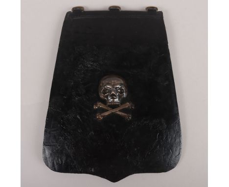 17th Light Dragoons (Lancers) Officers Undress Sabretache, the black leather face mounted with skull and crossbones emblem of