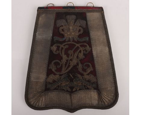10th (The Prince of Wales’s Own Royal) Light Dragoons (Hussars) Full Dress Sabretache, circa 1837-1860, the red cloth face wi