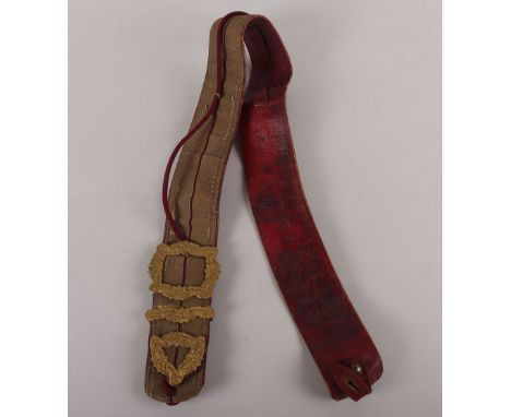 The Life Guards Officers Full Dress Shoulder Belt, complete with red flask cord, good condition. Please note that all lots in
