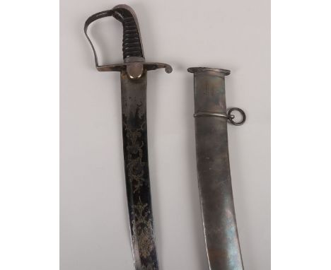 An unusual 1796 pattern light cavalry officer’s sword by William and Samuel Dawes, Birmingham, broad curved single edge blade