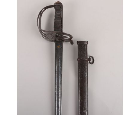 A Victorian 1827 pattern Rifle officer’s sword to the Cameronians by HENRY WILKINSON PALL MALL LONDON No.33877 (=1896CE) blad