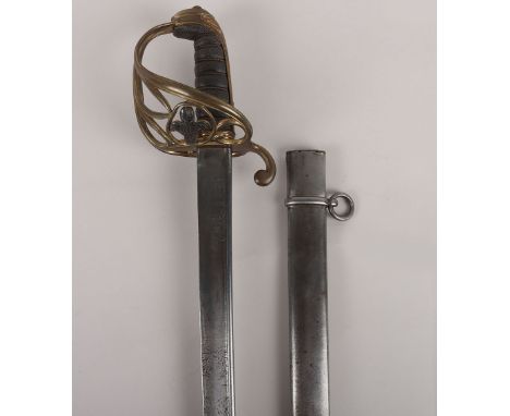 A scarce 1822 Regimental Pattern officer’s sword of the 10th (Prince of Wales Own) Hussars by Prosser, slightly curved pipe b