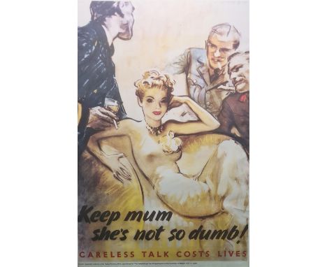 Set of three copy photographs  "Keep Mum She's Not Dumb, Careless Talk Costs Lives", "Casino de Paris Mistinguett" and "New Y