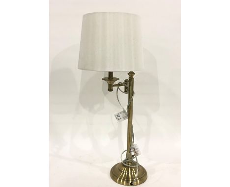 Modern metal table lamp with white shade 