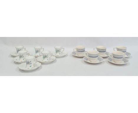 Set of five Masons 'Louise' pattern miniature cups and saucers and another miniature set of six china cups and saucers (two d