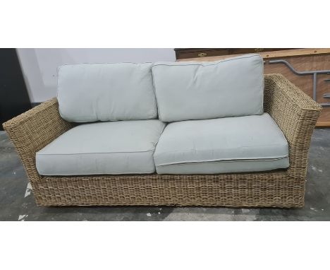 Modern wicker conservatory two-seat sofa by EastwardCondition ReportThe dimensions are Length 178cm X Depth 84cm X Height 66c