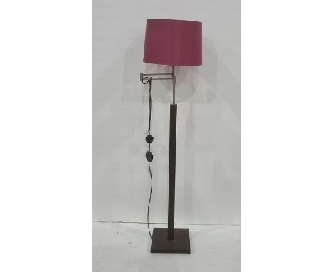 Modern standard lamp with bracket arm support with pink shade
