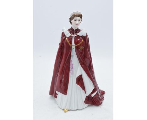 Royal Worcester figure Queen's 80th Birthday. In good condition with no obvious damage or restoration. 24cm tall. 