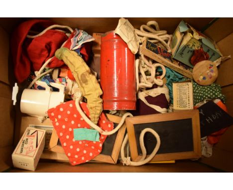 An interesting collection of vintage magicians magic tricks / props / gimmicks to include an exploding banana, handkerchiefs,