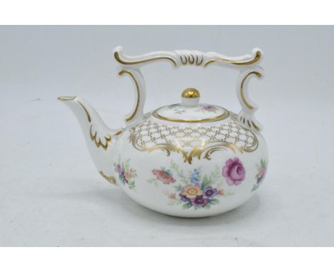 Coalport limited edition teapot Gold Trellis &amp; Floral Sprays. In good condition with no obvious damage or restoration. 