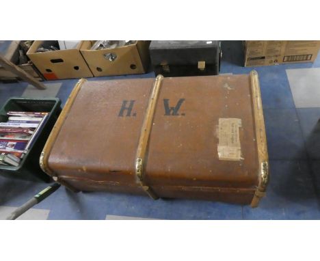 A Vintage Travelling Trunk, 84cm Wide 