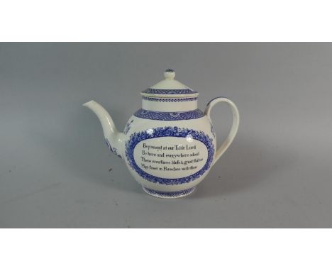 A Wedgwood Replica of the Wesley Teapot, 15cm high 