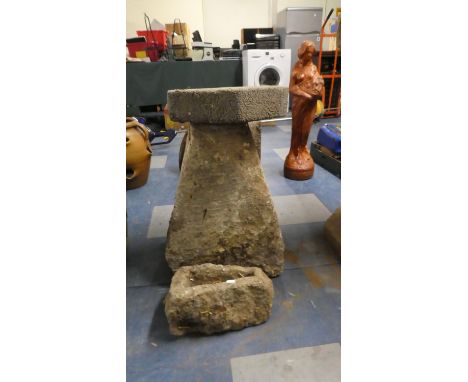 A Reconstituted Staddle Stone and Small Planter 