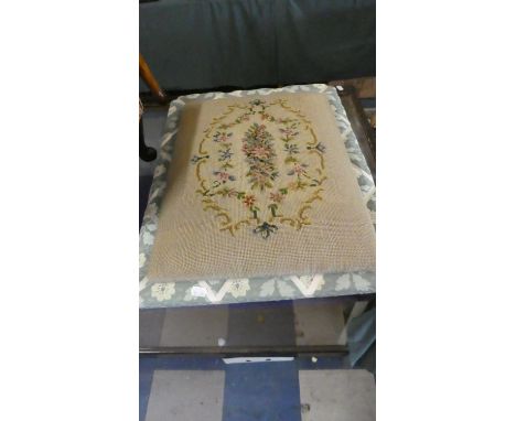 A Tapestry Rectangular Pad Seat and a Buttoned Pin Board 