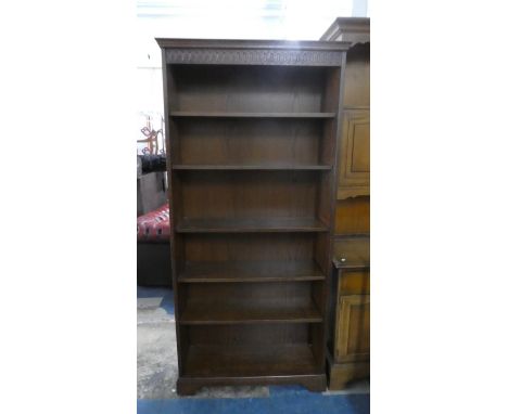 A Modern Six Shelf Open Bookcase, 86cm Wide 