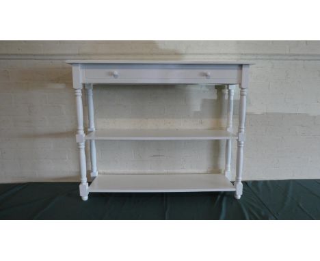A Modern Three Tier Side Shelf Unit with Dummy Drawers, 100cm Wide 