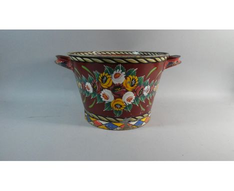 A Bargeware Planter with Two Handles, 37cm Diameter 