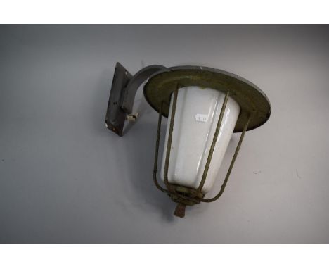 A Vintage Exterior Wall Light on Wrought Iron Bracket, 35cm High 